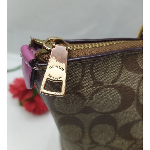 Coach Gallery Signature Brown Coated Leather Double Handles Tote Shoulder Bag - Picture 13 of 16